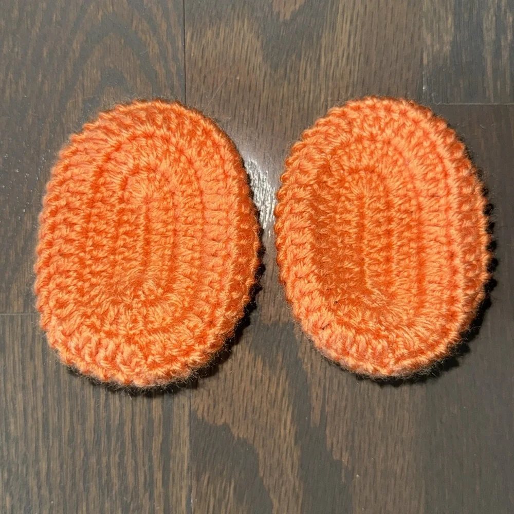 Hand Crochet Pumpkin Baby Halloween Costume Set 0-3M Hat Booties Diaper Cover